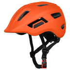 Lightweight Matte Orange Cycling Helmet With Breathable Vents For Road Mountain Biking