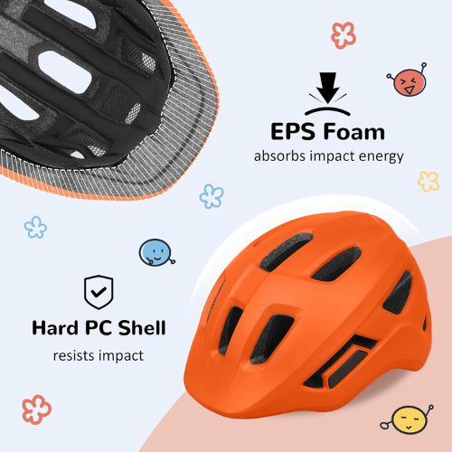 Lightweight Matte Orange Cycling Helmet With Breathable Vents For Road Mountain Biking