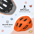 Lightweight Matte Orange Cycling Helmet With Breathable Vents For Road Mountain Biking