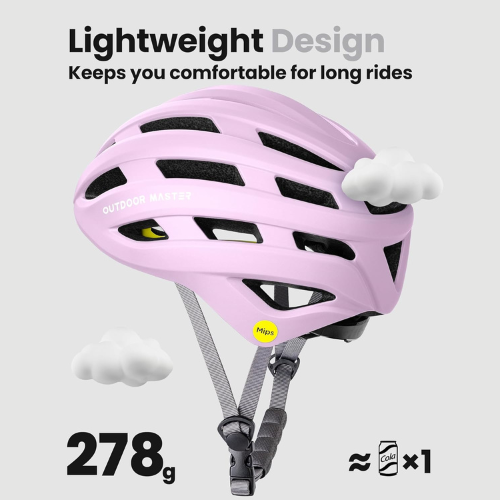 Matte Pink Lightweight Road Cycling Helmet With Aerodynamic Cooling Vents