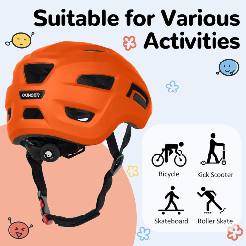 Lightweight Matte Orange Cycling Helmet With Breathable Vents For Road Mountain Biking