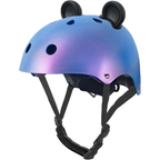Helmorra White Kids Safety Helmet With Cute Black Ears For Cycling And Skating
