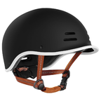Minimalist Cream Urban Cycling Helmet With Adjustable Coral Straps For City Commuting