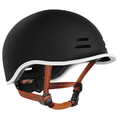 Minimalist Cream Urban Cycling Helmet With Adjustable Coral Straps For City Commuting