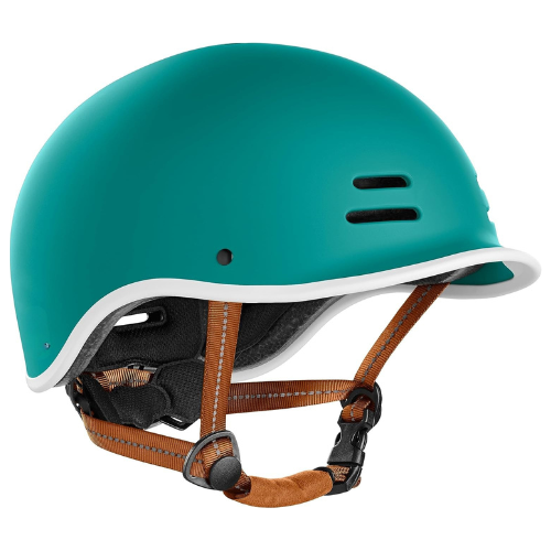 Minimalist Cream Urban Cycling Helmet With Adjustable Coral Straps For City Commuting