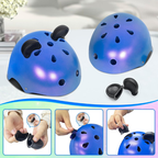 Helmorra White Kids Safety Helmet With Cute Black Ears For Cycling And Skating